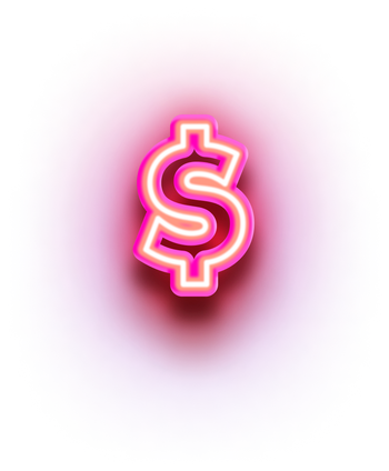 Dollar Sign Neon Pink